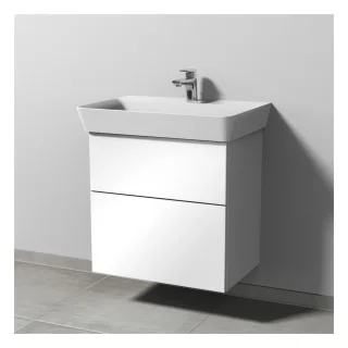 Sanipa 3way Waschtischunterbau zu Ideal Standard Connect Air Cube Waschtisch mit 2 Auszügen, Weiß-Gl SF64978