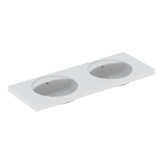 Geberit Preciosa Doppelwaschtisch, 130x55cm o. Hl., m. Überlauf, weiss, 133220000 133220000