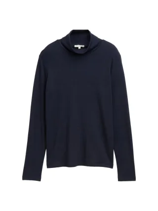 Tom Tailor - Langarmshirt mit Rollkragen blau - Gr. - L