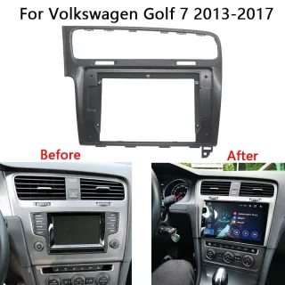 Car Radio Frame Kit Car Stereo Install Dash Panel Fascia Bezel Front Panel for Volkswagen Golf 7 2013-2017
