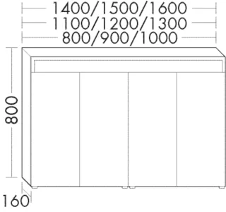 Burgbad Spiegelschrank Sys30 PG4 Sana 800x900x160 Anthrazit Hochglanz, SPIC090F3366 SPIC090F3366