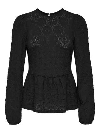 ONLY - ONLGIAVANNA L/S PEPLUM TOP JRS Black - Gr. - L