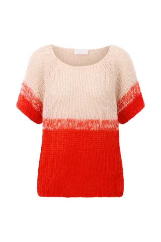 Rich & Royal - Bicolored short sleeve sunset red - Gr. - L