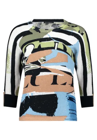 Betty Barclay - Strickpullover blau/beige - Gr. - 42