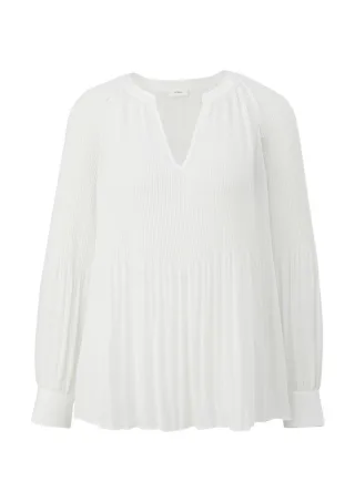 s.Oliver BLACK LABEL - Bluse mit Plissee-Struktur beige - Gr. - 44