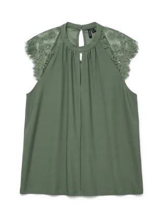 VERO MODA - VMMILLA SL LACE TEE NOOS - Gr. - XL
