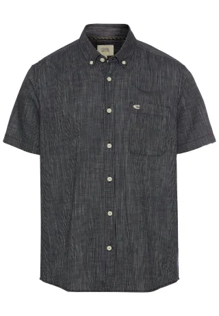 camel active - Kurzarmhemd mit Strukturmuster dark navy - Gr. - 4XL