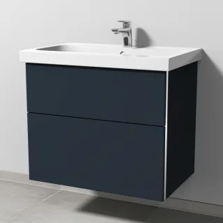 Sanipa 3way Waschtischunterbau zu Geberit iCon Light Waschtisch mit 2 Auszügen, Marine-Matt BP5741R