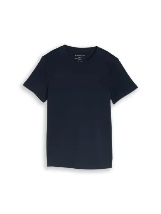 Tom Tailor - Basic T-Shirt aus Baumwolle sky captain blue - Gr. - S