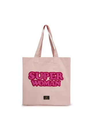 Shopper aus robustem Canvas mit Superwoman-Schriftzug pink - Gr. - one size