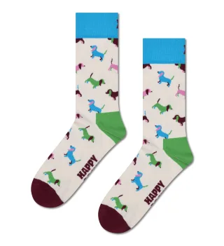 happy socks - Puppy Love Sock Weiß - Gr. - 38