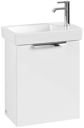 Villeroy & Boch Set LineUp 450mm mit Spiegel Anschlag rechts Glossy White S00801DHR1