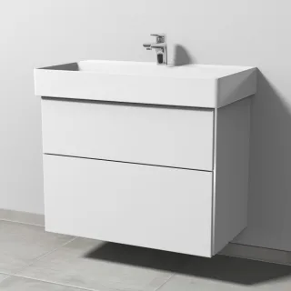 Sanipa 3way Waschtischunterbau zu Duravit Dura Square Waschtisch mit 2 Auszügen, Weiß-Soft BR42843