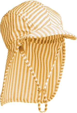 Liewood Lusio Seersucker Sonnenhut Stripe Yellow Mellow