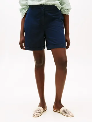 Tommy Hilfiger Curve Shorts "CRV CO BLEND GMD CHINO SHORT" in Großen Größen, Chino Qualität, Logostickerei