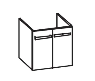 Artiqua 414 Waschtischunterschrank für Legato 415160, 415161 Graphit Struktur quer, 414-WU2T-V132-70 414-WU2T-V132-7070-401