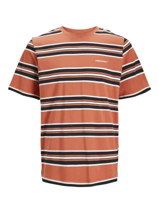 JACK&JONES - JORHAYS STRIPE TEE SS CREW NECK JNR ginger - Gr. - 164