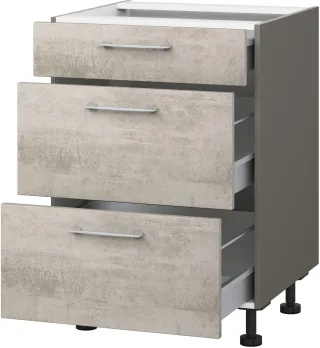 KOCHSTATION Auszugsunterschrank "KS-Trea U2AS50" mit drei Auszügen, Breite 50 cm, Höhe 75 cm