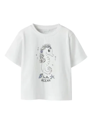 NAME IT - NMFFABIAN SS NREG SUN TOP bright white - Gr. - 110