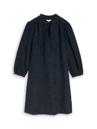 Tom Tailor - Jacquard Kleid mit Stickerei sky captain blue - Gr. - 42