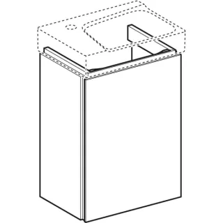 Geberit Xeno2 Unterschrank f. Handwaschbecken mit einer Tür, 38x52,5x26,5cm, greige, 500502001 500502001