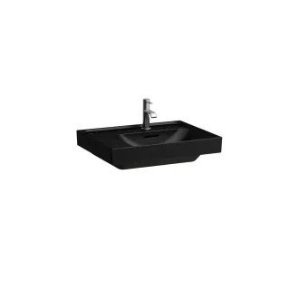 LAUFEN Aufsatz-Waschtisch MEDA 460x600x160 Ablage links 3 Hl. m.Ül. schwarz matt, H8181127161081 H8181127161081