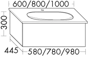 Burgbad Waschtischunterschrank Essence PG2 300x980x445 Sand Matt, WWIJ09TF3894 WWIJ09TF3894