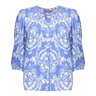 Geisha Fashion Women - Blouse bi color light blue - Gr. - M