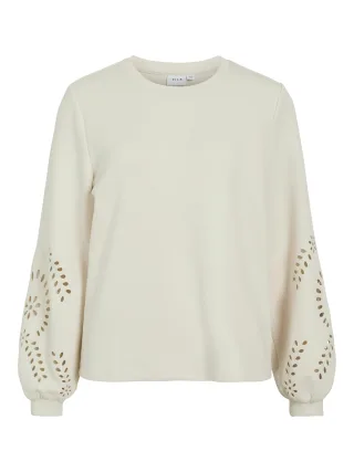 VILA - VISANDY L/S DETAIL SWEAT TOP - NOOS birch - Gr. - S