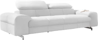 COTTA 3-Sitzer "Chef" Big-Sofa mit Kopfteilverstellung, edle Metallkufen