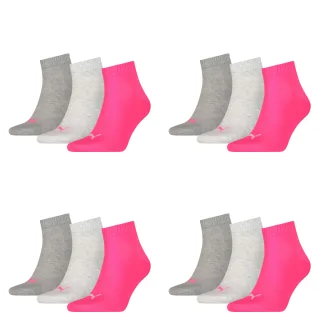 12 Paar Puma Unisex Quarter Socken Sneaker Gr. 35 - 49  für Damen Herren Füßling...