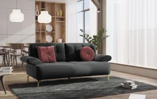 sit&more 2-Sitzer "Orient 1" inkl. 2 Zierkissen mit Strass-Stein, goldfarbene Metallfüße
