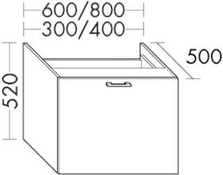 Burgbad Unterschrank Sys30 PG4 Sana 520x600x500 Asteiche Natur, WUYV060F6025 WUYV060F6025