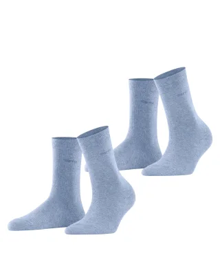 Esprit Socken "Basic Easy" 2er Pack, 2 Stk. tlg. ohne einschneidendes Bündchen, Basic-Socke, Uni-Strümpfe atmungsaktiv
