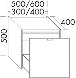 Burgbad Unterschrank rc40 System PG2 500x400x400 Weiß Hochglanz, USHX040F4000 USHX040F4000