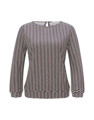 Opus - Printshirt - Susta braun/schwarz - Gr. - 38