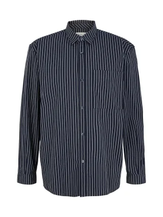 Denim Tom Tailor - Gestreiftes Hemd navy off white stripe - Gr. - L