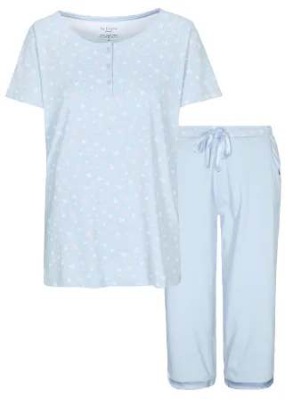 IN LINEA - Da.-Capri Pyjama blue stars - Gr. - 38