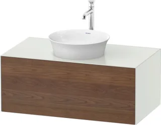 Duravit White Tulip Konsolenwaschtischunterbau wandhängend Amerikanischer Nussbaum & Weiß Matt & Sei WT4976077360010