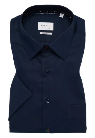 ETERNA - Hemd Popeline Kurzarm navy - Gr. - 39/Kurzarm