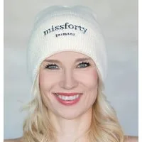 Damen Strickmütze Beanie Strickbeanie Frauengeschenk Geschenkbox weiß ivory
