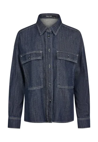 Marc Aurel - Jeanshemd mit Logostick dark blue denim - Gr. - 34