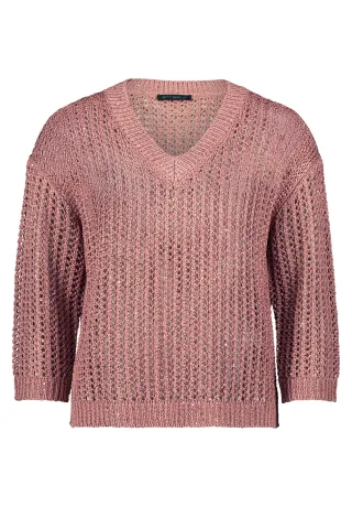 Betty Barclay - Lochstrick-Pullover ash rose - Gr. - 42