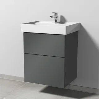 Sanipa 3way Waschtischunterbau zu Villeroy & Boch Collaro Waschtisch mit 2 Auszügen, Anthrazit-Glanz SF83379