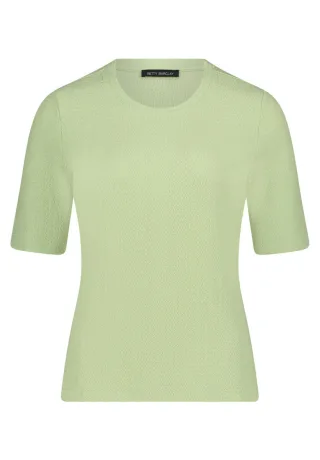 Betty Barclay - Figurbetontes T-Shirt mit Halbarm und Waffelstruktur grün - Gr. - 48