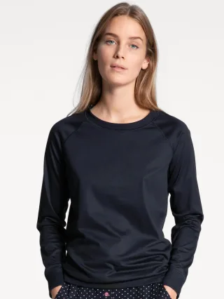CALIDA - WOMEN Shirt long-sleeve dark lapis blue - Gr. - L