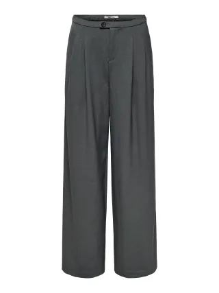 ONLY - ONLSVEA HW WIDE PANT CC TLR dark grey melange - Gr. - 42/32