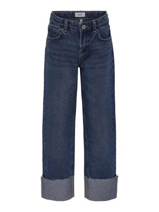 KIDS ONLY - KOGMEGAN STRAIGHT FOLD UP DNM PIM dark blue denim - Gr. - 164