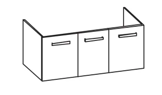Artiqua 415 Waschtischunterschrank für Pro S 814965 Graphit Struktur quer, 415-WU3T-L73-7098-401 415-WU3T-L73-7098-401