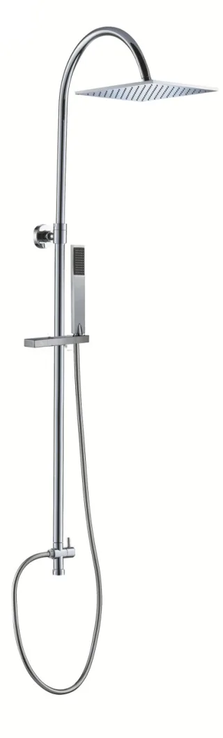 Neuesbad Duschsystem mit Kopfbrause 200mm, komplett aus Metall, eckig NB025530550